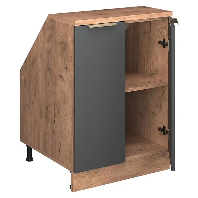 Küchenschrank für Dachschrägen R-Line 60 cm Anthrazit-Gold Art.-Nr. 60667 - 