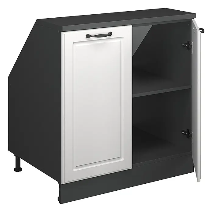 Küchenschrank für Dachschrägen R-Line 80 cm Weiß Landhaus Art.-Nr. 60234 - 