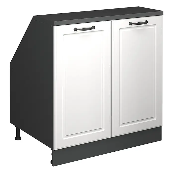 Küchenschrank für Dachschrägen R-Line 80 cm Weiß Landhaus Art.-Nr. 60234 - 