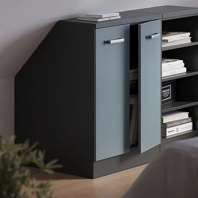 Küchenschrank für Dachschrägen R-Line 60 cm Blau-Grau Art.-Nr. 60271 - 