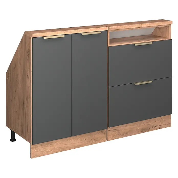 Küchenschrank für Dachschrägen R-Line 120 cm Anthrazit-Gold Art.-Nr. 60601 - 