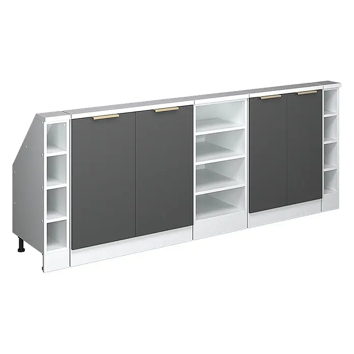 Küchenschrank für Dachschrägen R-Line 210 cm Anthrazit-Gold Art.-Nr. 60615 - 