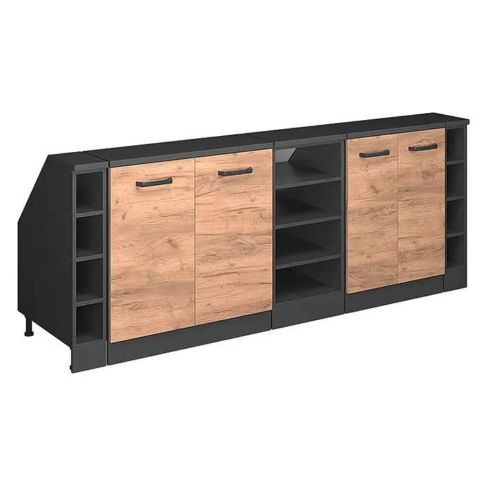 Küchenschrank für Dachschrägen R-Line 210 cm Goldkraft Eiche Art.-Nr. 60181 - 