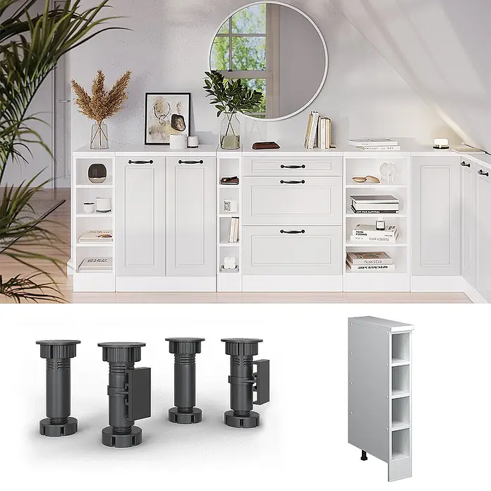 Küchenschrank für Dachschrägen R-Line 15 cm Weiß Art.-Nr. 61837 - 