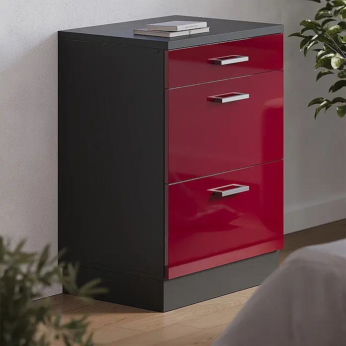 Küchenschrank für Dachschrägen R-Line 60 cm Rot Hochglanz Art.-Nr. 61701 - 