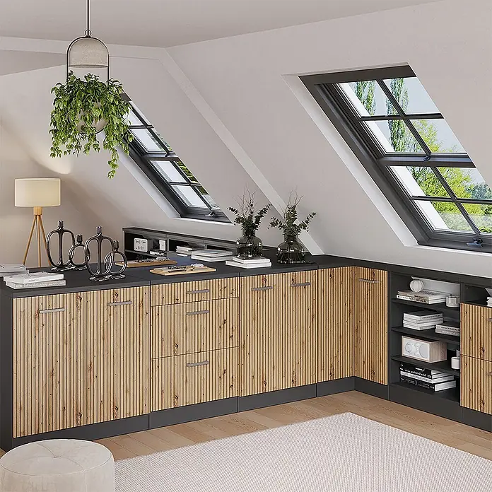 Küchenschrank für Dachschrägen R-Line 80 cm Artisan-Eiche Art.-Nr. 61787 - 