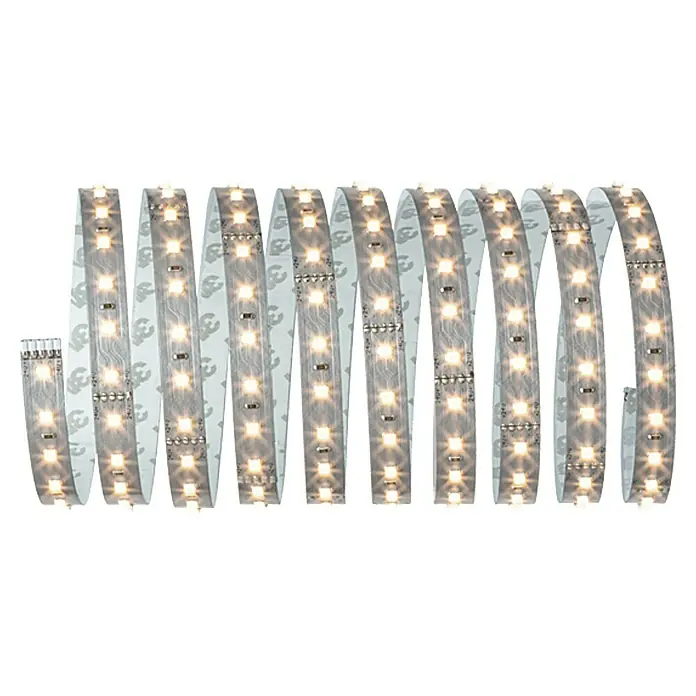 Paulmann MaxLED 500 LED-Band Basisset unbeschichtet - Länge: 3 m, Lichtfarbe: Warmweiß, 20 W, 1.650 lm - LED-Streifen mit Klebefläche. Der flexible LED-Streifen sorgt für eine moderne Beleuchtung und einfache Installation dank der 3M-Klebefläche.