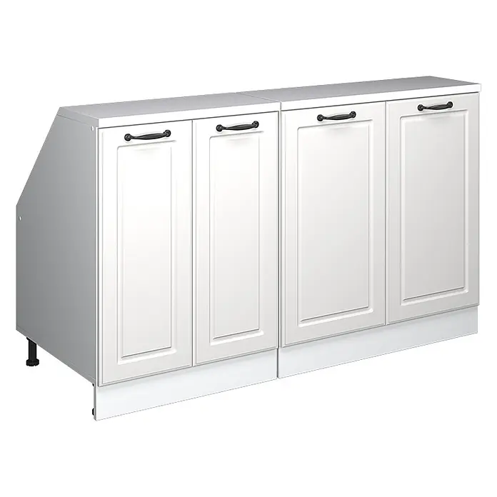 Küchenschrank für Dachschrägen R-Line 140 cm Weiß Landhaus Art.-Nr. 60062 - 