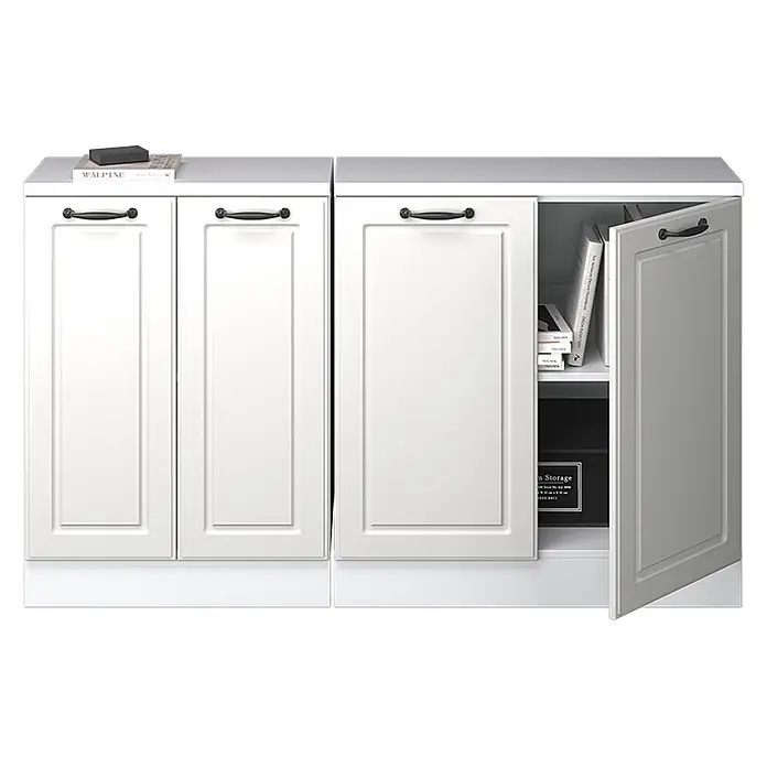 Küchenschrank für Dachschrägen R-Line 140 cm Weiß Landhaus Art.-Nr. 60062 - 