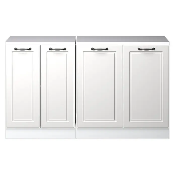 Küchenschrank für Dachschrägen R-Line 140 cm Weiß Landhaus Art.-Nr. 60062 - 