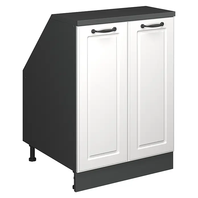 Küchenschrank für Dachschrägen R-Line 60 cm Weiß Landhaus Art.-Nr. 60426 - 