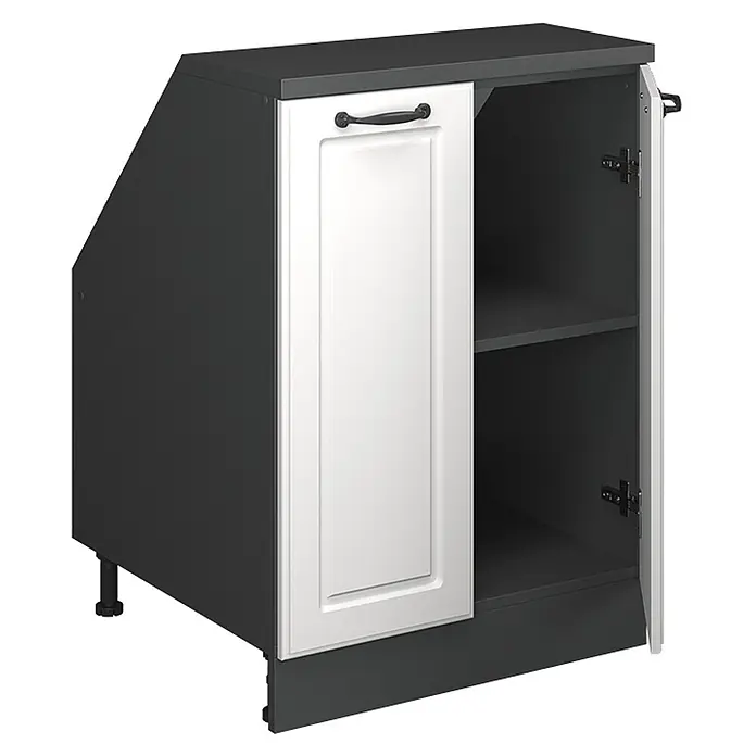 Küchenschrank für Dachschrägen R-Line 60 cm Weiß Landhaus Art.-Nr. 60426 - 