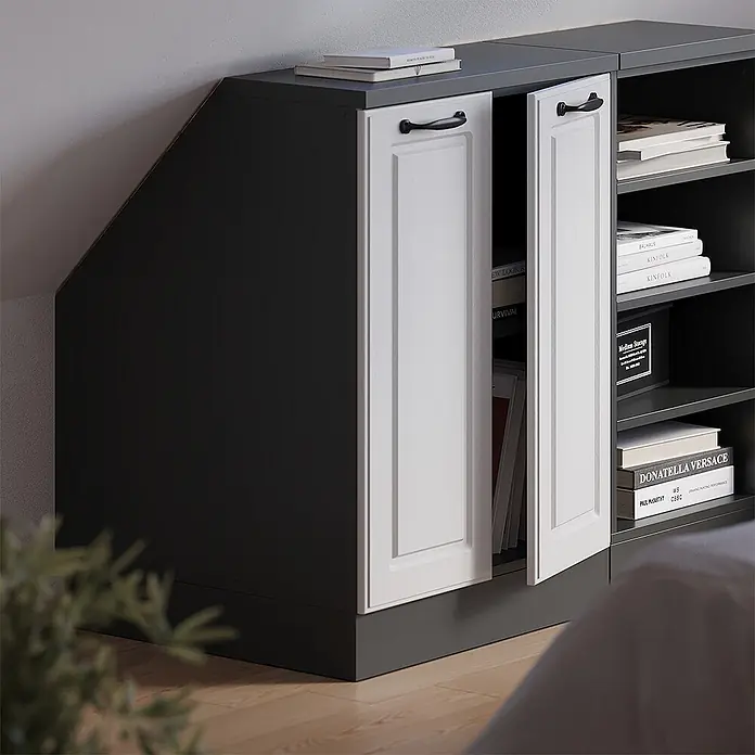 Küchenschrank für Dachschrägen R-Line 60 cm Weiß Landhaus Art.-Nr. 60426 - 