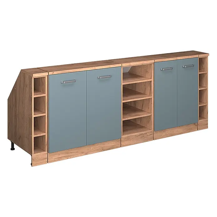 Küchenschrank für Dachschrägen R-Line 210 cm Blau-Grau Art.-Nr. 60183 - 