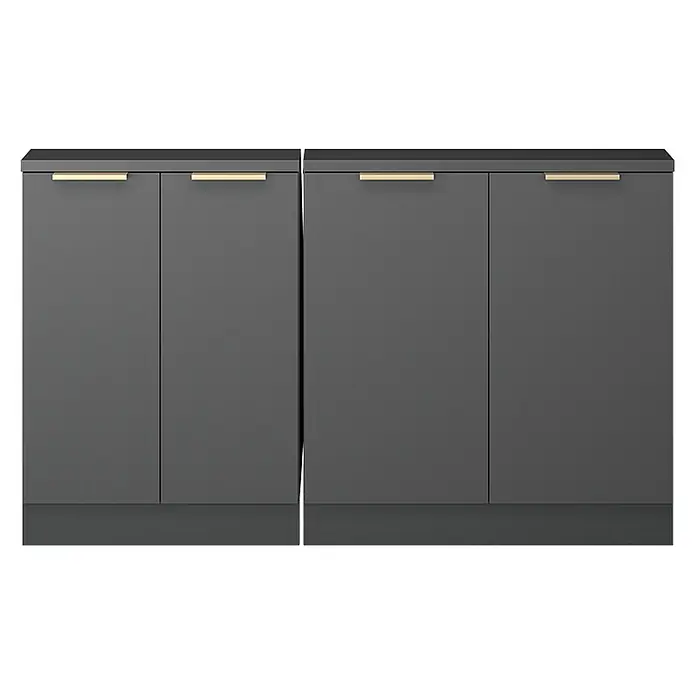 Küchenschrank für Dachschrägen R-Line 140 cm Anthrazit-Gold Art.-Nr. 60605 - 