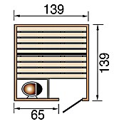 Weka Massivholzsauna 537 GT Gr.1  (Ohne Ofen, Außenmaß: 139 x 139 x 203,5 cm)