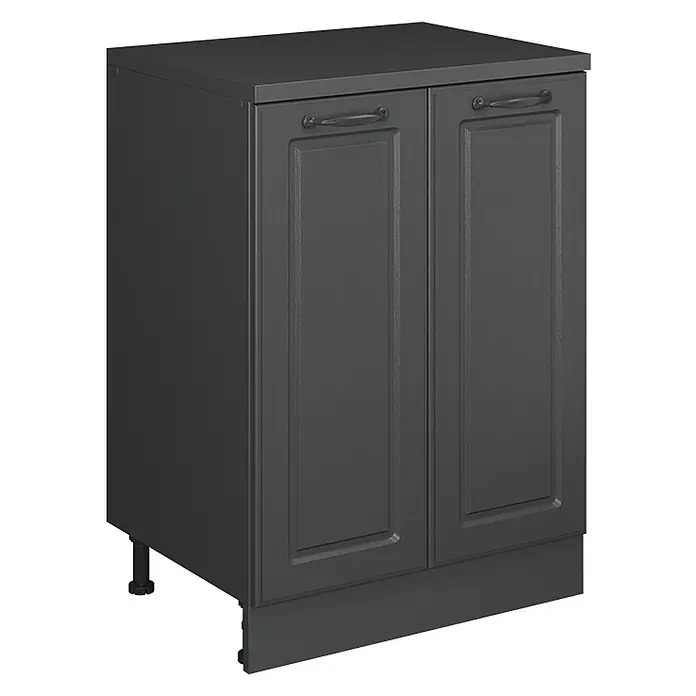 Vicco Küchenschrank für Dachschrägen R-Line, Anthrazit Landhaus, 60 cm - 