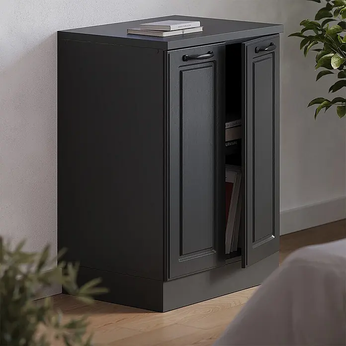 Vicco Küchenschrank für Dachschrägen R-Line, Anthrazit Landhaus, 60 cm - 