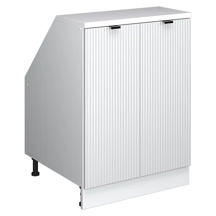 Küchenschrank für Dachschrägen R-Line 60 cm Weiß Riffel Art.-Nr. 60670 - 