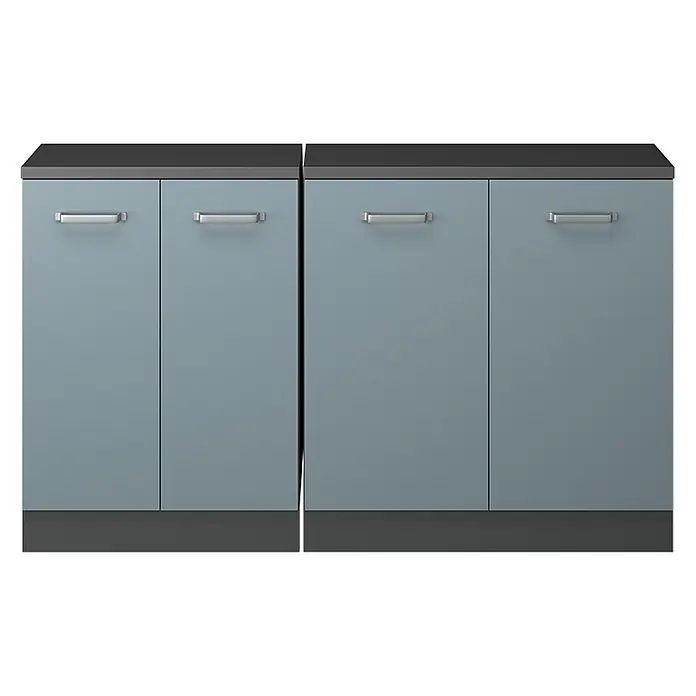 Küchenschrank für Dachschrägen R-Line 140 cm Blau-Grau Art.-Nr. 60098 - 