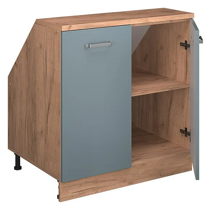 Küchenschrank für Dachschrägen R-Line 80 cm Blau-Grau Art.-Nr. 60082 - 