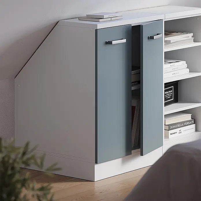Küchenschrank für Dachschrägen R-Line 60 cm Blau-Grau Art.-Nr. 60232 - 