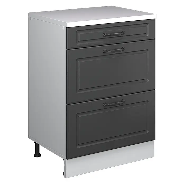 Vicco Küchenschrank für Dachschrägen R-Line, Anthrazit Landhaus, 60 cm - 