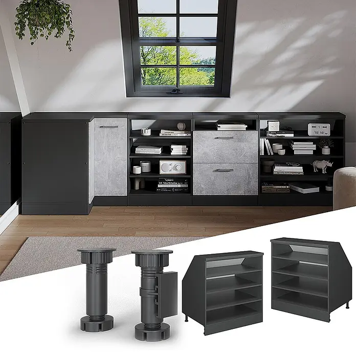 Küchenschrank für Dachschrägen R-Line 60 cm Anthrazit Art.-Nr. 60479 - 