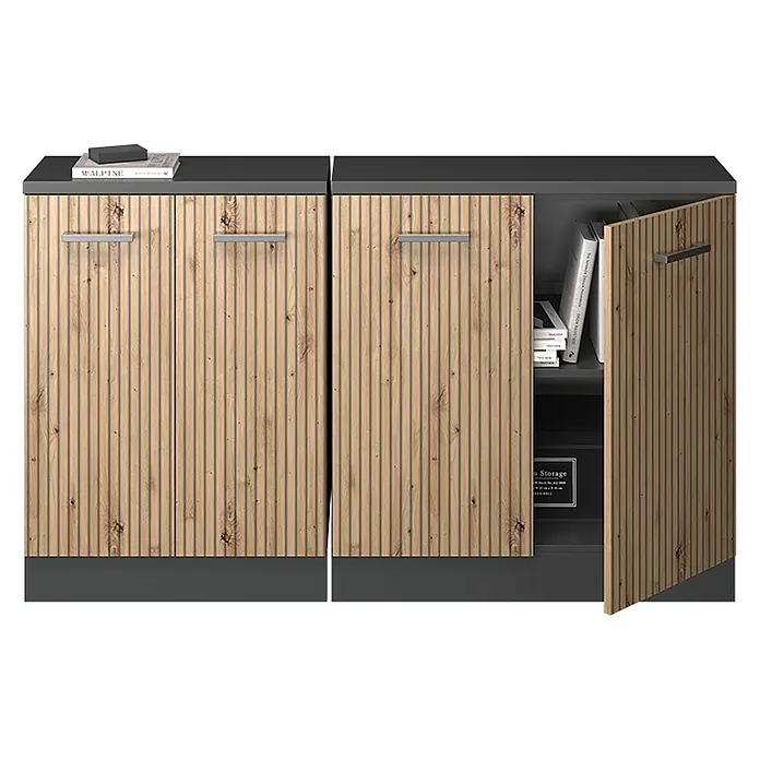 Küchenschrank für Dachschrägen R-Line 140 cm Artisan-Eiche Art.-Nr. 60295 - 