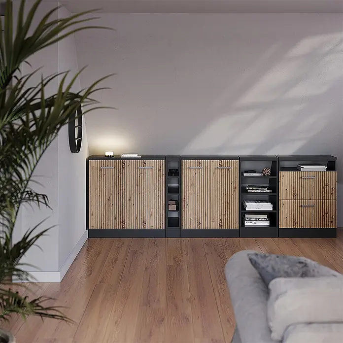 Küchenschrank für Dachschrägen R-Line 140 cm Artisan-Eiche Art.-Nr. 60295 - 