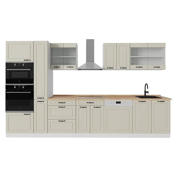 Küchenzeile R-Line 350 cm Sand Landhaus Art.-Nr. 70945 - 