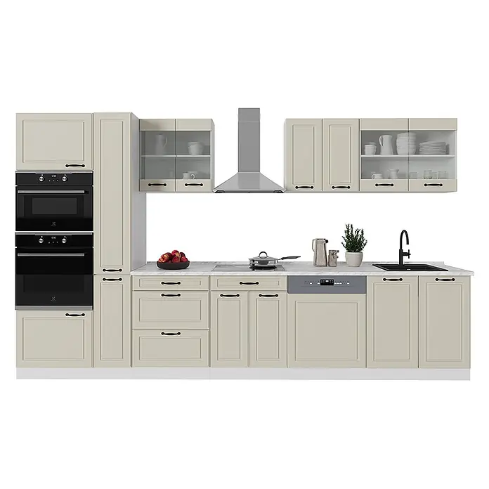 Küchenzeile R-Line 350 cm Sand Landhaus Art.-Nr. 70944 - 