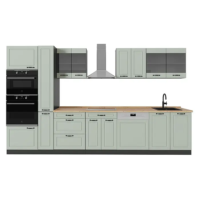 Küchenzeile R-Line 350 cm Mint Landhaus Art.-Nr. 70927 - 