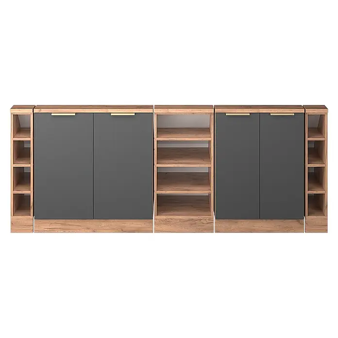 Küchenschrank für Dachschrägen R-Line 210 cm Anthrazit-Gold Art.-Nr. 60613 - 