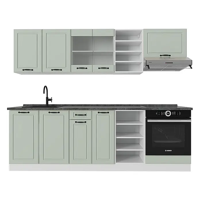 Küchenzeile R-Line 240 cm Mint Landhaus Art.-Nr. 70866 - 