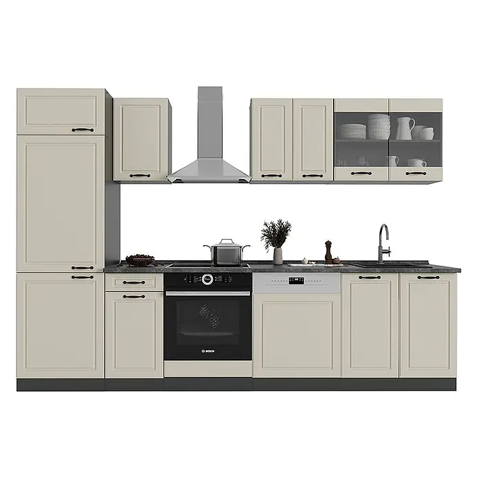 Küchenzeile R-Line 300 cm Sand Landhaus Art.-Nr. 70914 - 