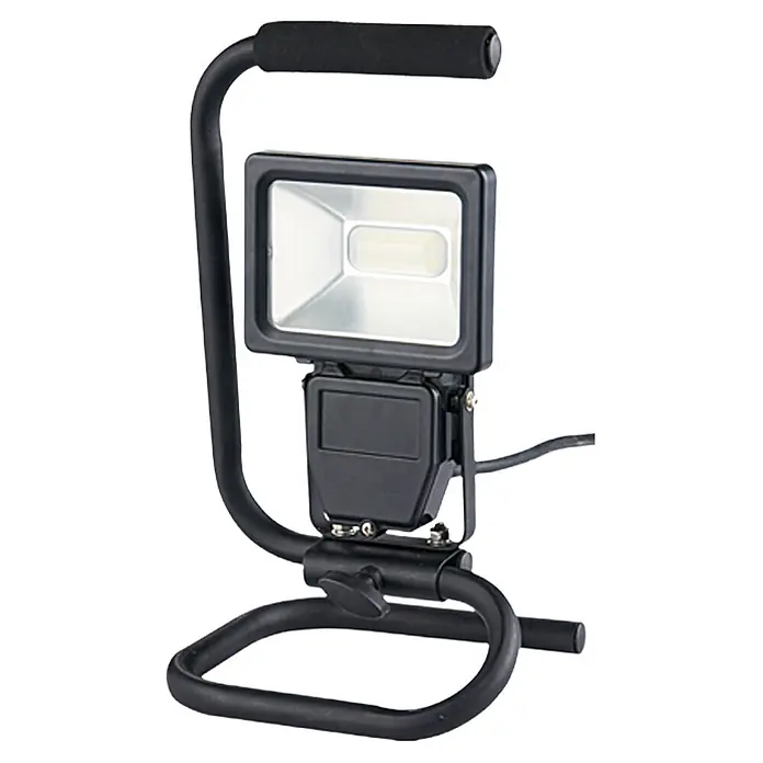 Starlux Proyector LED - 10 W, 600 lm, 4.000 K, L x An x Al: 230 x 130 x 70 mm, IP44 - Una luz de trabajo LED portátil con marco y asa negros, ideal para obras o uso doméstico.