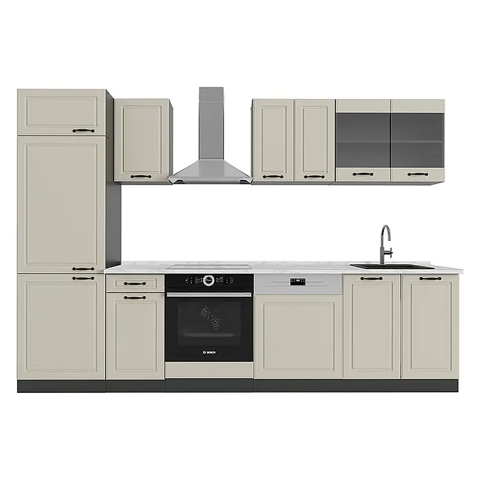 Küchenzeile R-Line 300 cm Sand Landhaus Art.-Nr. 70916 - 
