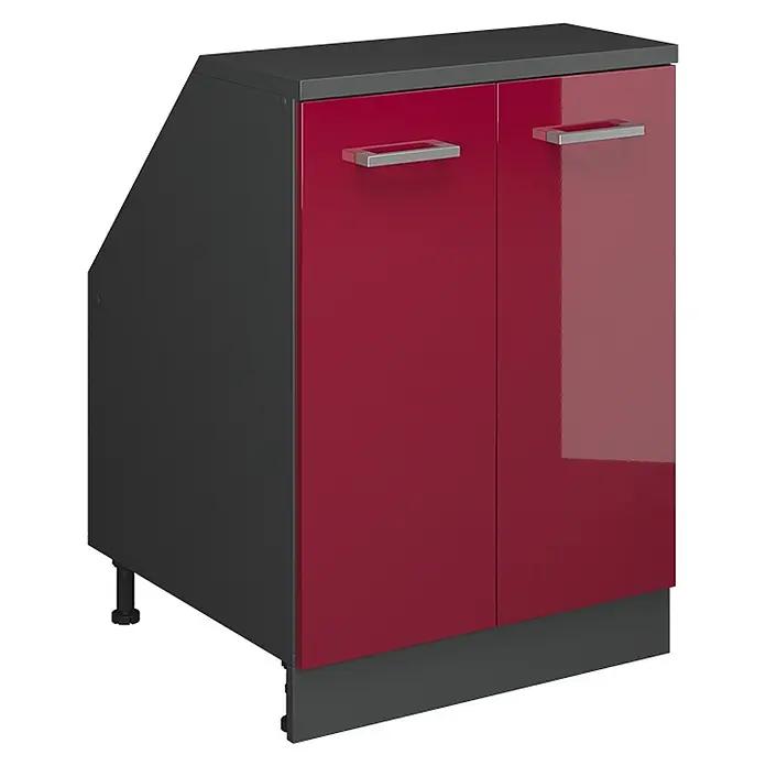 Küchenschrank für Dachschrägen R-Line 60 cm Rot Hochglanz Art.-Nr. 60270 - 