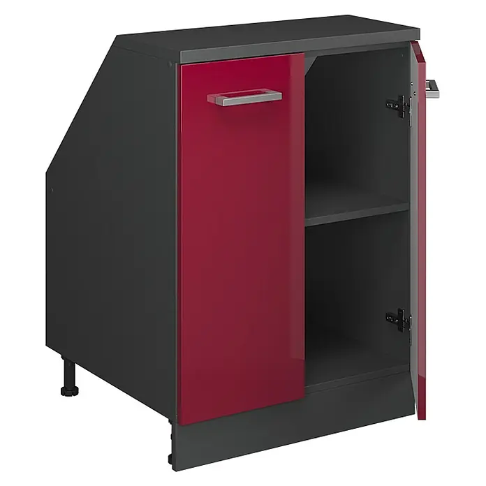 Küchenschrank für Dachschrägen R-Line 60 cm Rot Hochglanz Art.-Nr. 60270 - 