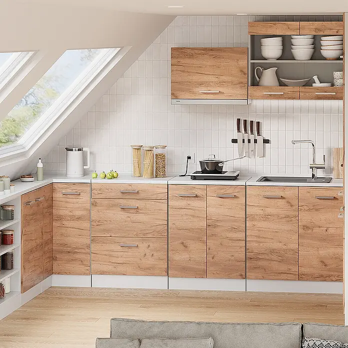 Küchenschrank für Dachschrägen R-Line 60 cm Goldkraft Eiche Art.-Nr. 61730 - 