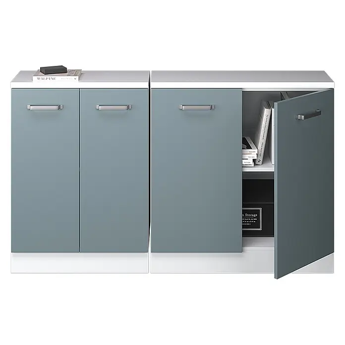 Küchenschrank für Dachschrägen R-Line 140 cm Blau-Grau Art.-Nr. 60414 - 
