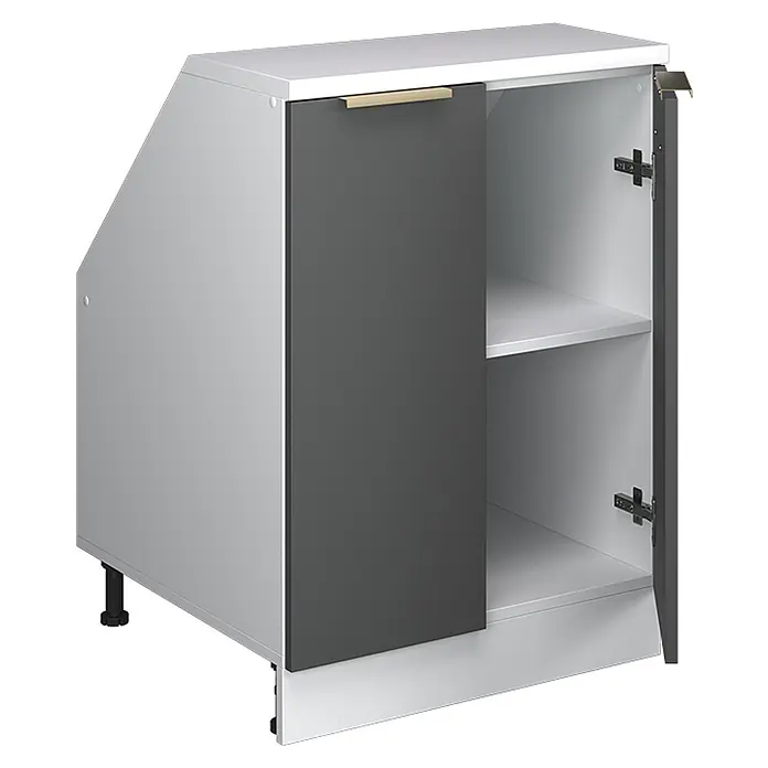 Küchenschrank für Dachschrägen R-Line 60 cm Anthrazit-Gold Art.-Nr. 60669 - 