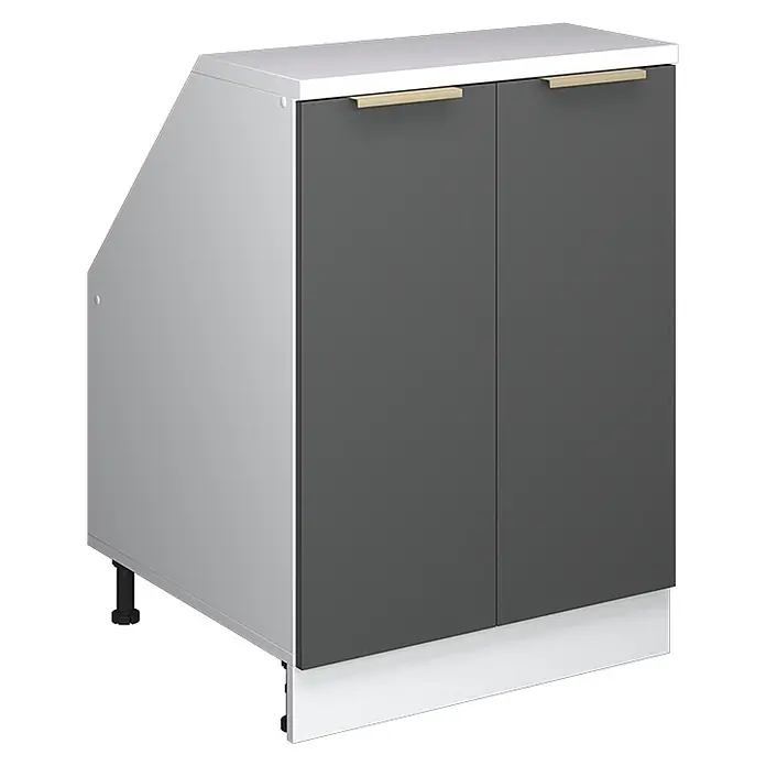 Küchenschrank für Dachschrägen R-Line 60 cm Anthrazit-Gold Art.-Nr. 60669 - 