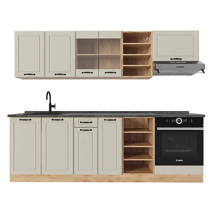 Küchenzeile R-Line 240 cm Sand Landhaus Art.-Nr. 70862 - 