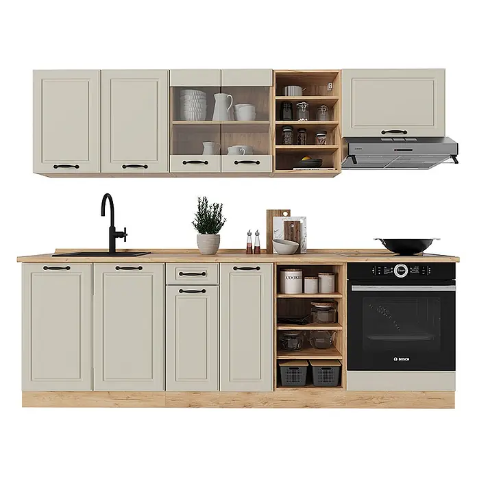 Küchenzeile R-Line 240 cm Sand Landhaus Art.-Nr. 70864 - 