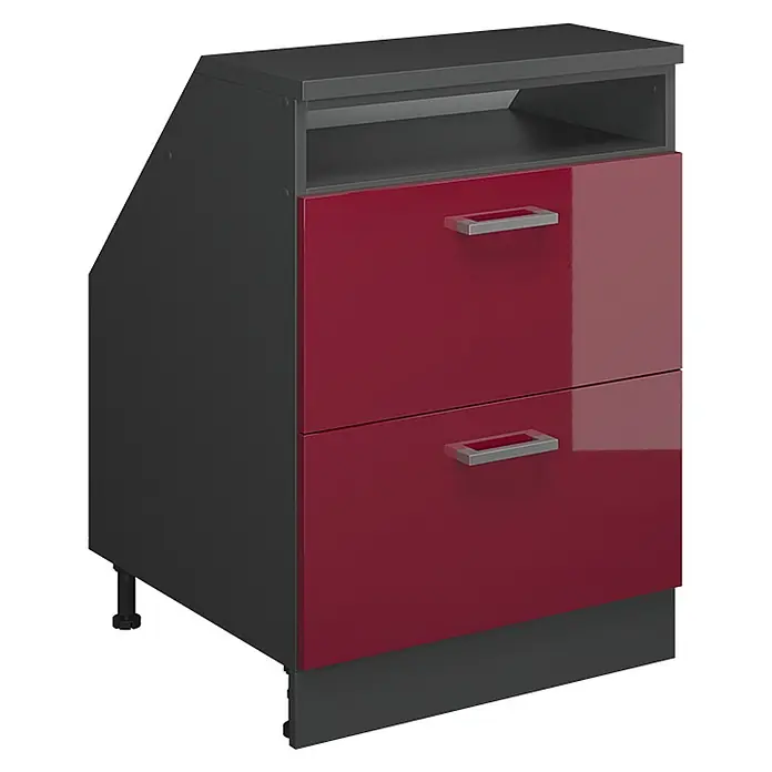 Küchenschrank für Dachschrägen R-Line 60 cm Rot Hochglanz Art.-Nr. 60068 - 