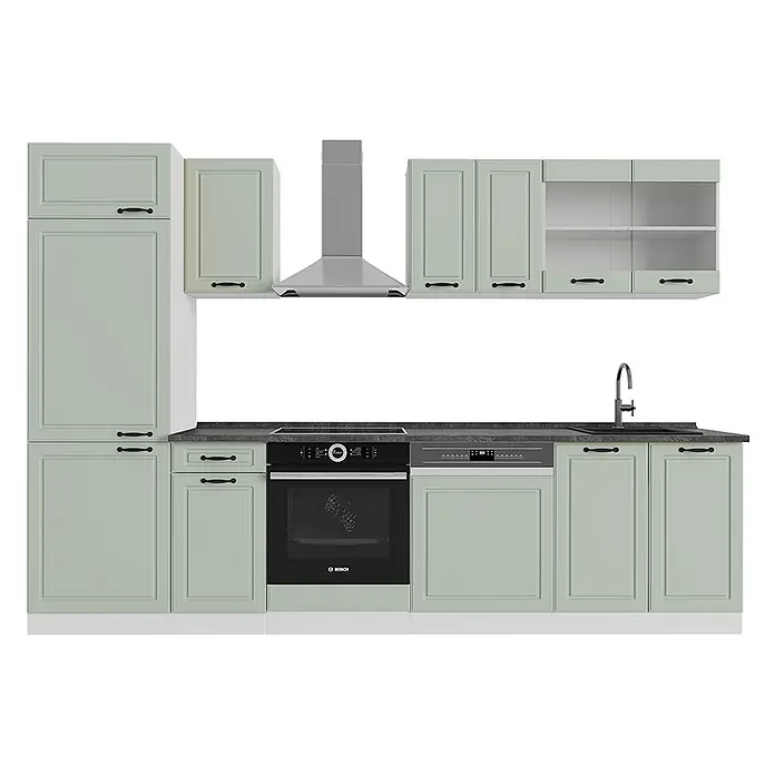 Küchenzeile R-Line 300 cm Mint Landhaus Art.-Nr. 70890 - 