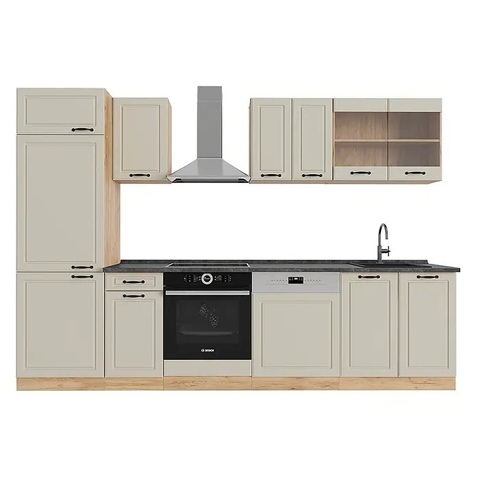 Küchenzeile R-Line 300 cm Sand Landhaus Art.-Nr. 70885 - 