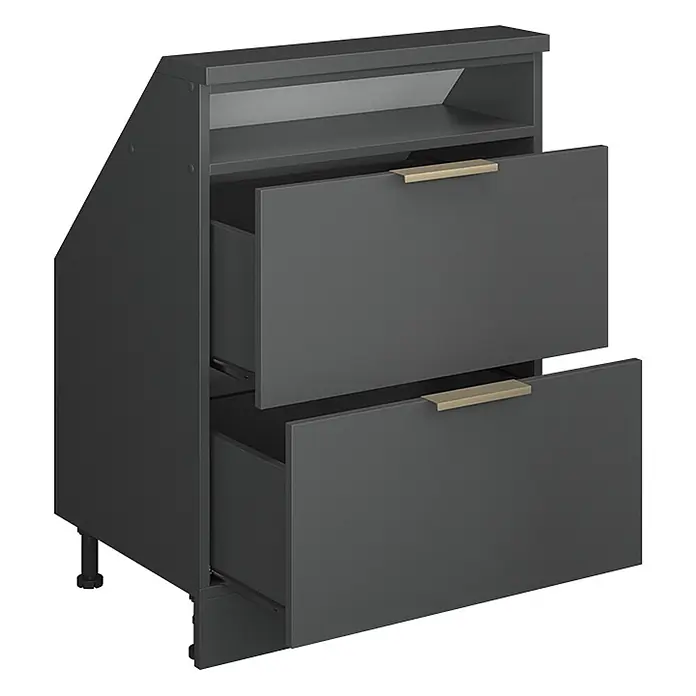 Küchenschrank für Dachschrägen R-Line 60 cm Anthrazit-Gold Art.-Nr. 60623 - 